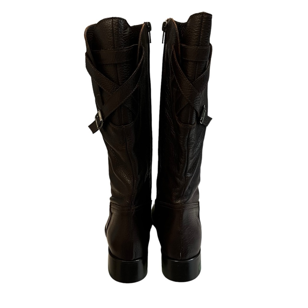 NWOT, Sesto Meucci Brown Pebbled Leather Riding Boots, Sz EU 37 - Picture 6 of 15